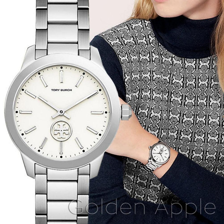 Tory Burch Collins TB1201 White Dial Ladies Watch.