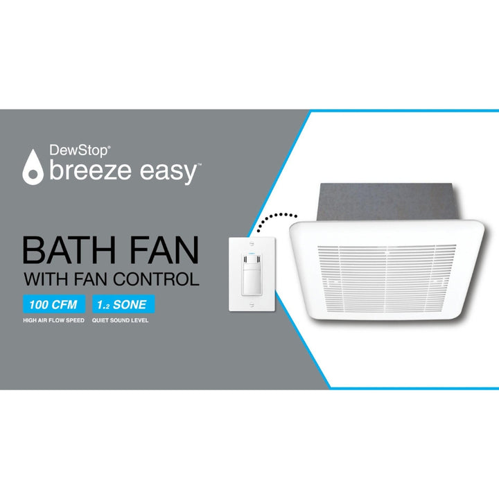 DewStop - Bathroom Fan, 100 CFM Flow - F200-1W