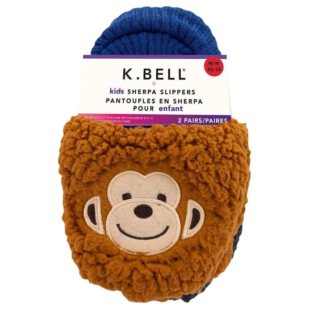 K.Bell Kids' Sherpa Slippers, 2-Pack