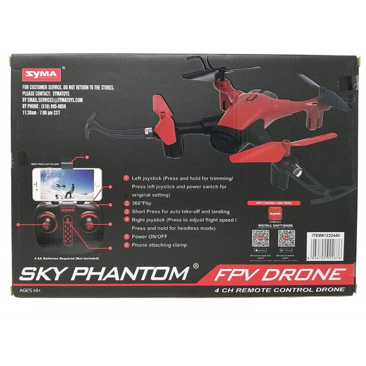 Syma - 4 Channel RC Drone, Sky Phantom FPV 