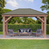 Yardistry - 12' x 16' Cedar Gazebo with Aluminum Roof 
