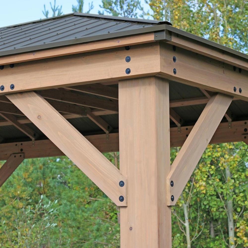 Yardistry - 12' x 16' Cedar Gazebo with Aluminum Roof 
