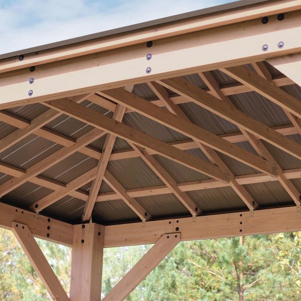 Yardistry - 12' x 16' Cedar Gazebo with Aluminum Roof 
