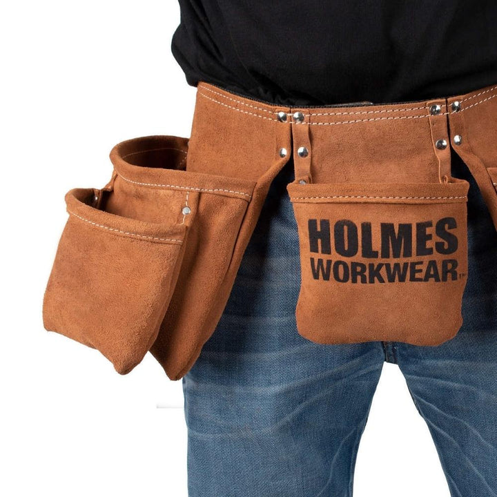 Holmes Workwear - Ceinture porte-outil en cuir à 11 pochettes
