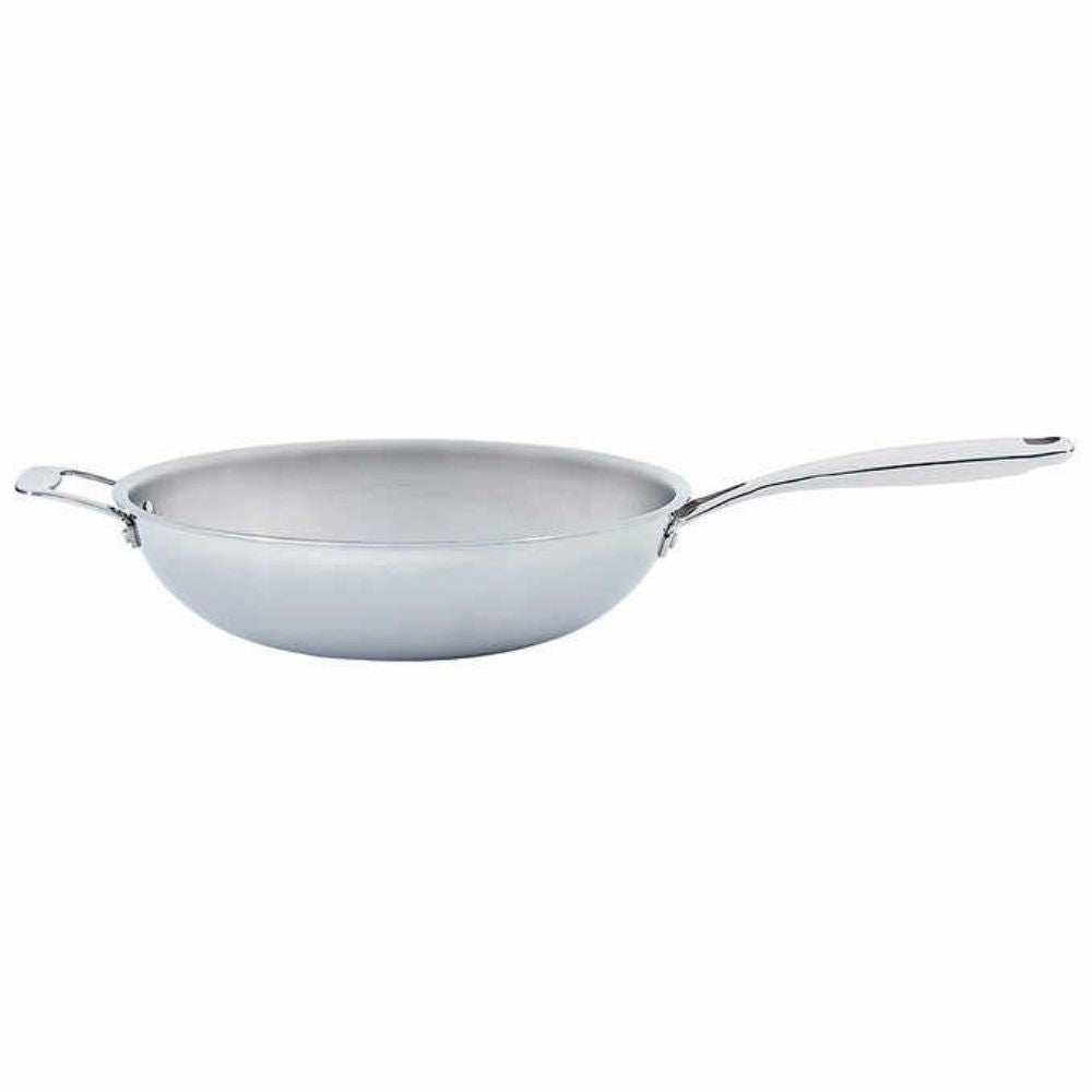 Linkfair 12.5" Wok with Steamer and Lid - Stainless Steel