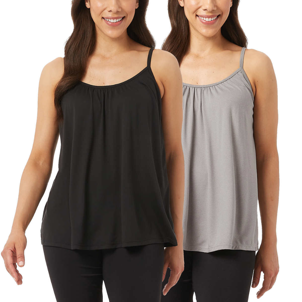 32 Degrees Women's Tank Top with Built-In Bra, 2-Pack