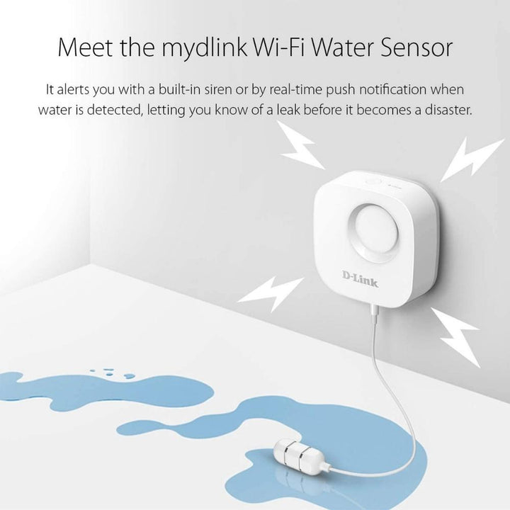 D-Link Battery Operated Wi-Fi Water Sensor - 90dB Siren, 2 Pack 