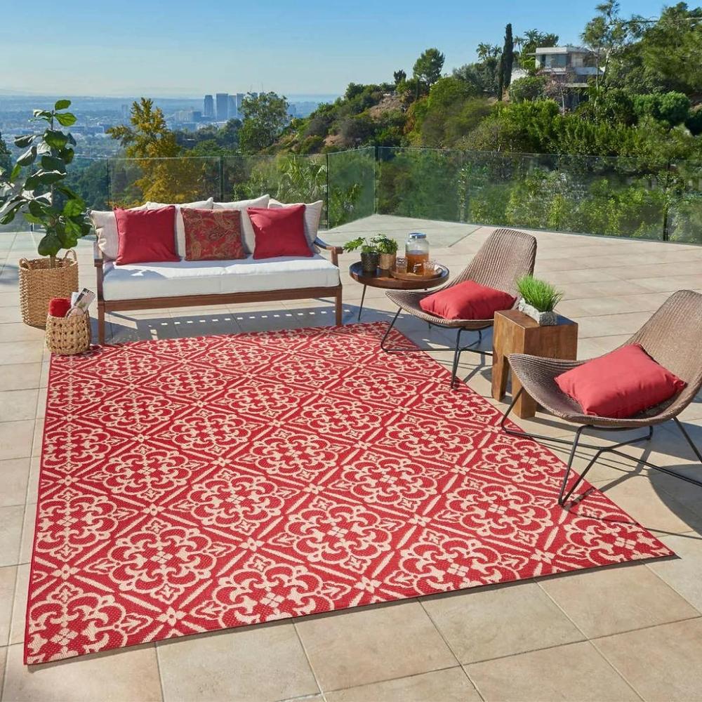 Grand Tapis Extérieur 240x300 Cm – Plastique Imperméable Réversible UV – Jardin, Terrasse, Camping Noir