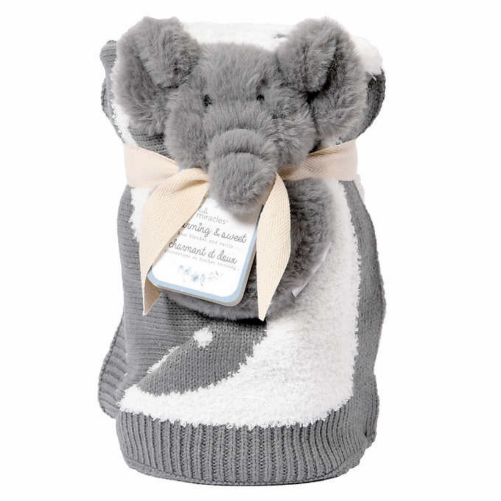 Little Miracles Knit Blanket and Rattle Set