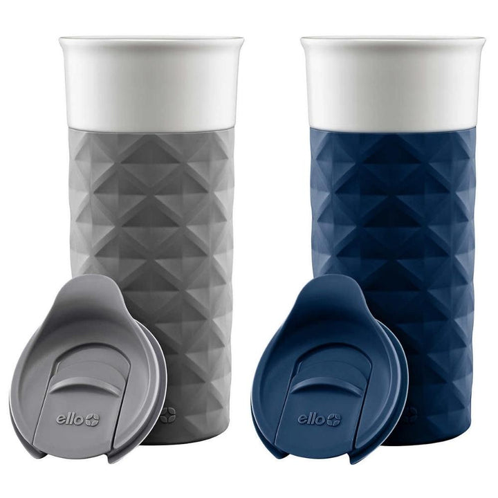 Ello - 473 mL (16 oz) Ogden Ceramic Travel Mugs, 2 Pack