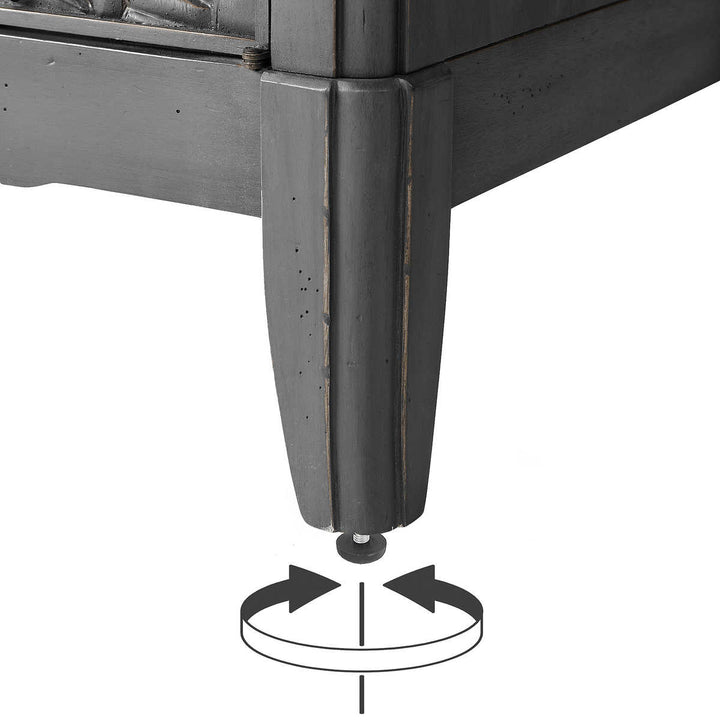 Lita - Armoire avec panneaux de portes sculptés de style balinais traditionnel