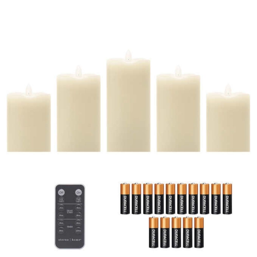 Sterno Home LED Flickering Flame Candles with Remote