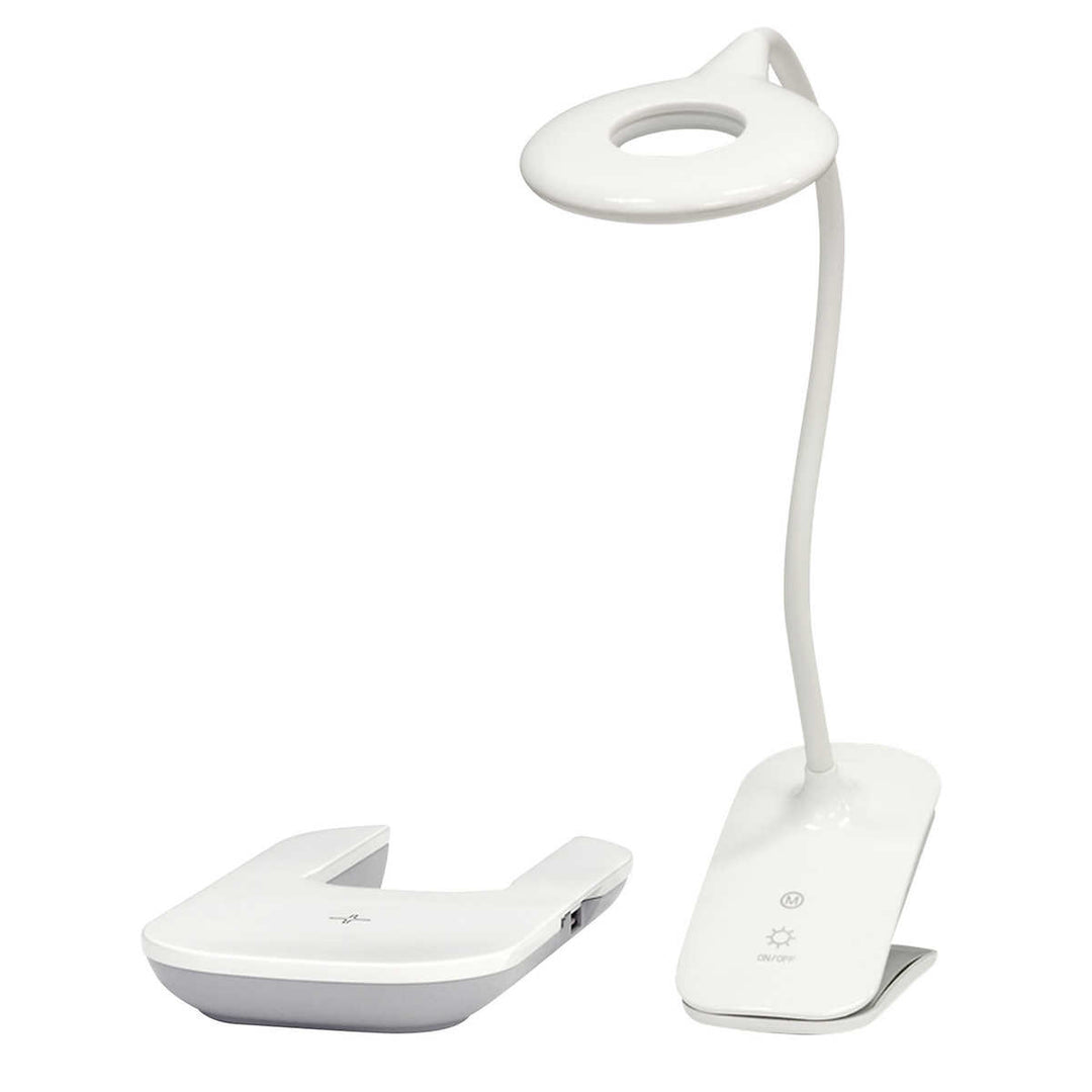 UltraBrite - FLEX- Lampe de bureau à DEL avec base de recharge sans fil