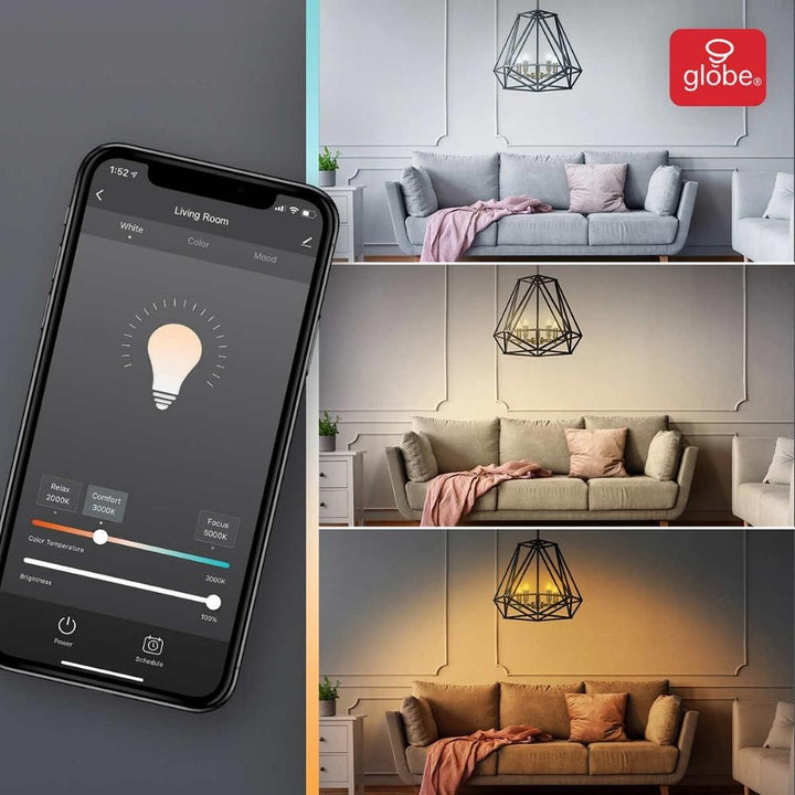 Globe B11 Wi-Fi Smart Bulbs with Dimmable LED Visible Filaments 