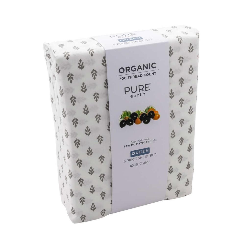Pure Earth - Ensemble de draps 6 pièces en coton biologique