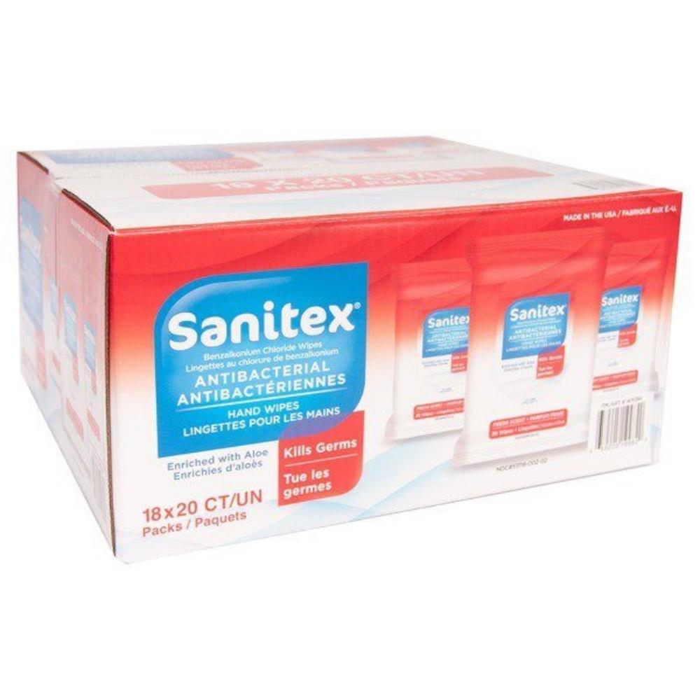 Sanitex Fresh Scent Antibacterial Cleansing Wipes 18 x 20 Packets