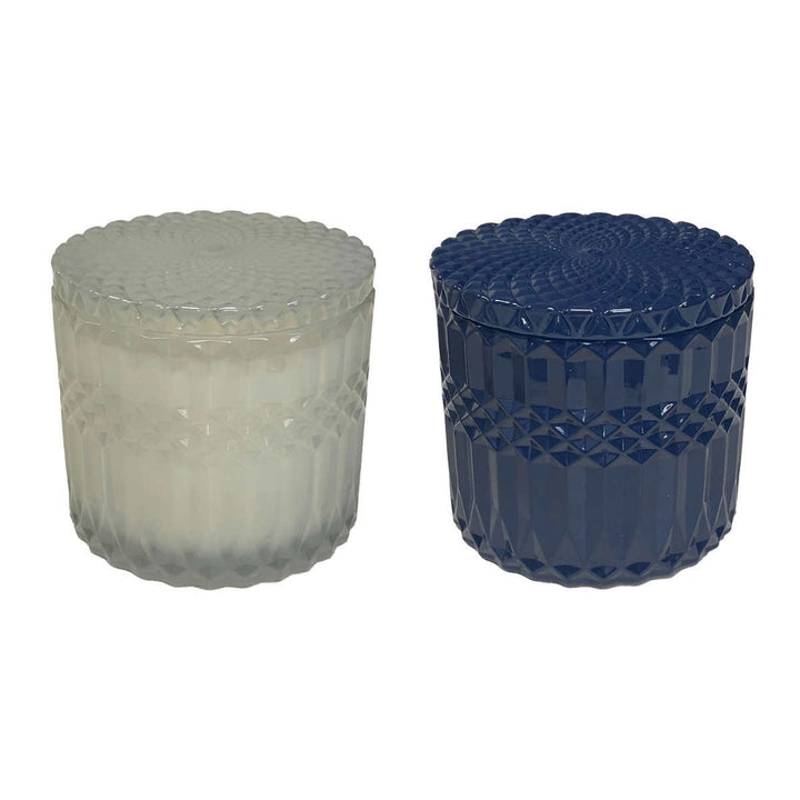Sea &amp; Sand - Set of 2 scented candles with molded glass