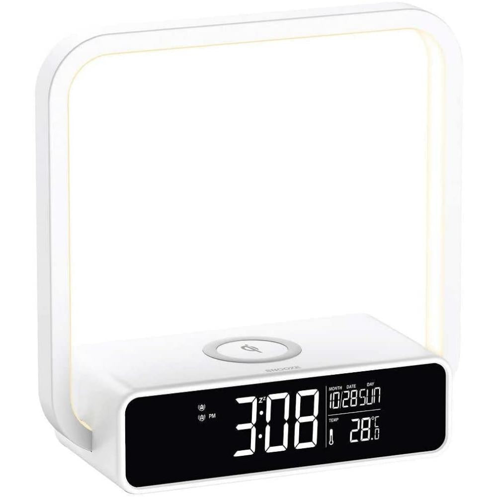 Sheffield Labs Multifunction LED Lamp with Alarm Clock and Dual Charging Station, Circa