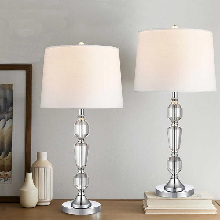 Bridgeport Designs - Set of 2 Cut Crystal Table Lamps