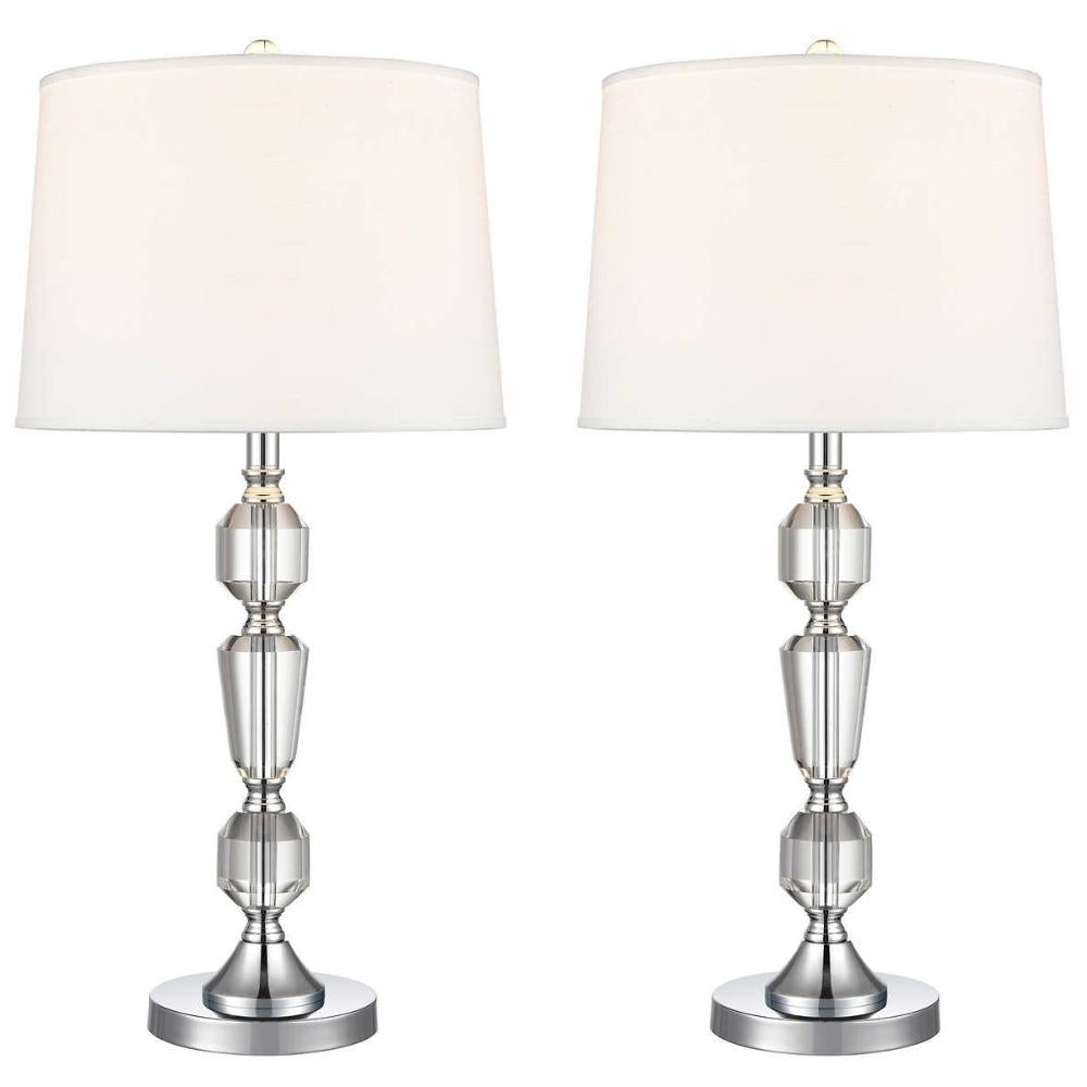 Bridgeport Designs - Set of 2 Cut Crystal Table Lamps