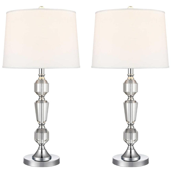 Bridgeport Designs - Ensemble de 2 lampes de table en cristal coupé