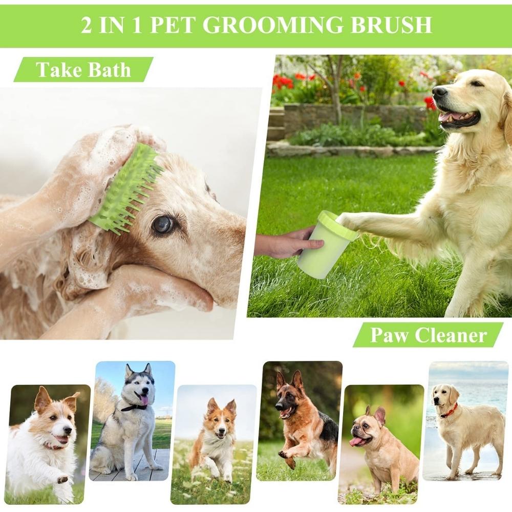 Dog paw scrubber, 2 in 1 portable