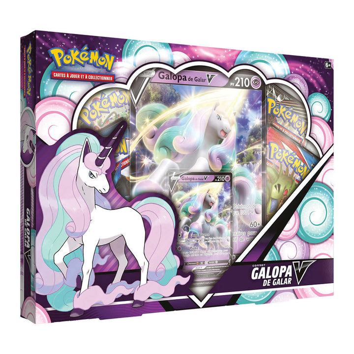 Galar-V Galopa Pokémon Box and 6 Promo Cards – French