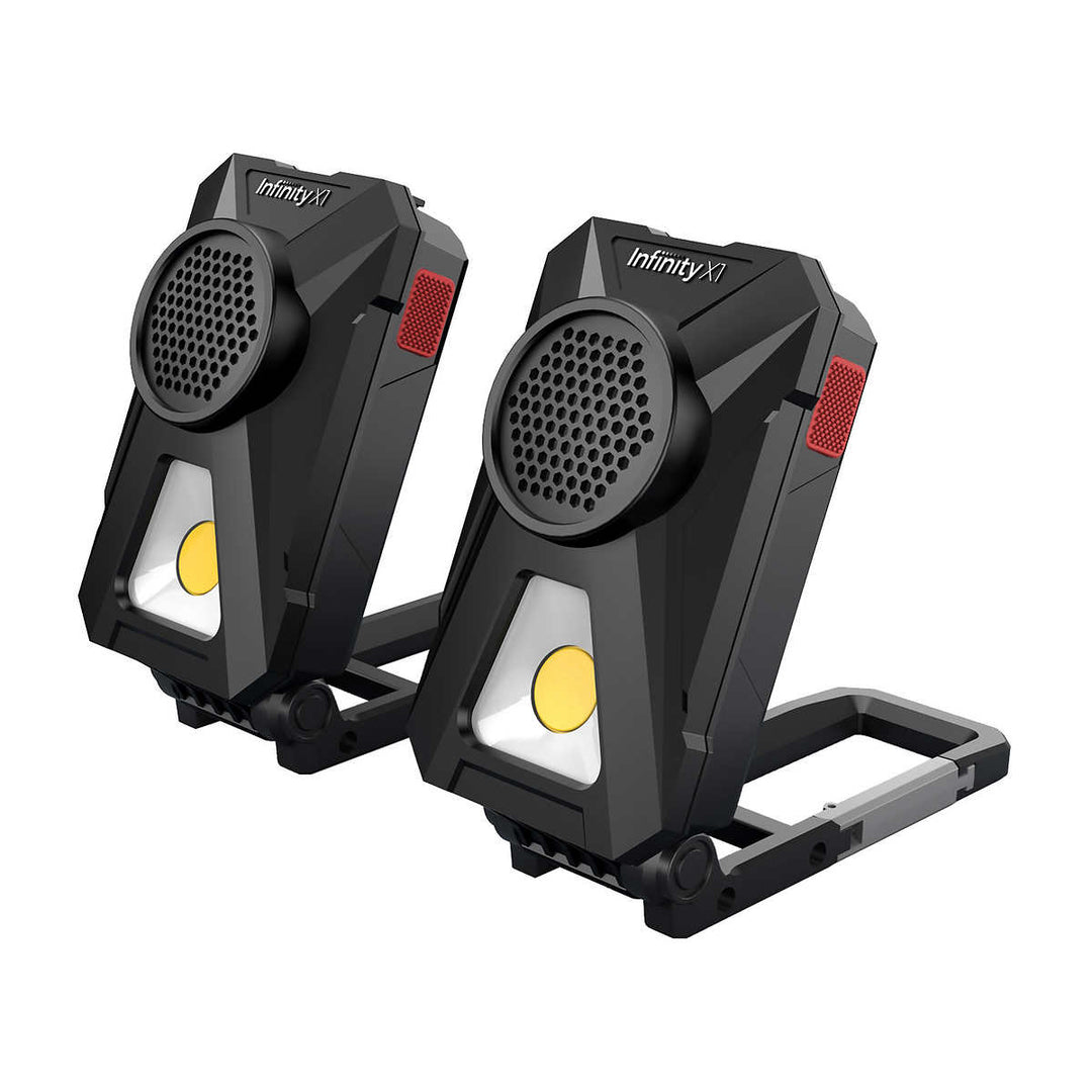 Infinity X1 - Work Lights with Bluetooth Speakers, 2-Pack