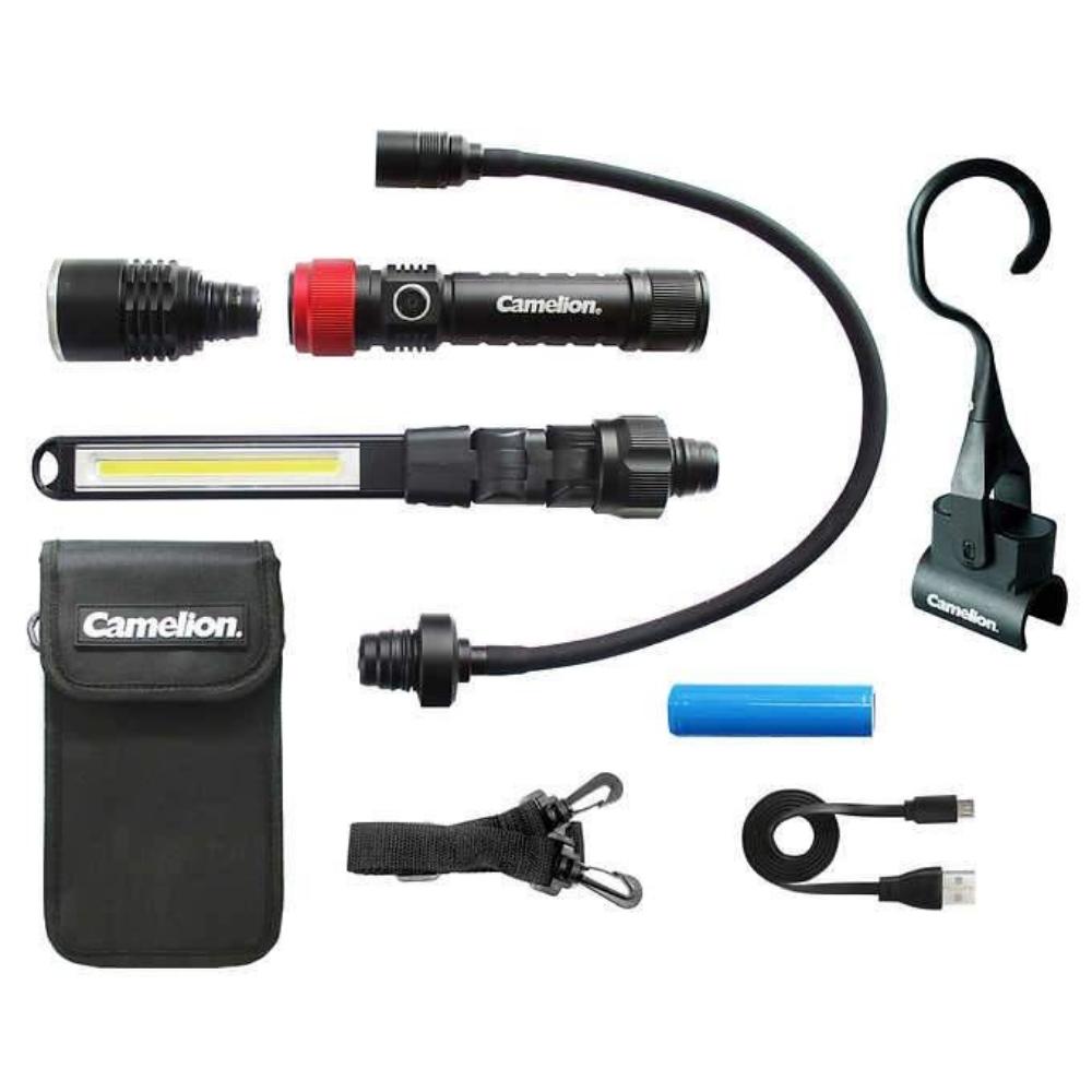 Camelion - 3-in-1 Rechargeable LED Flashlight Kit