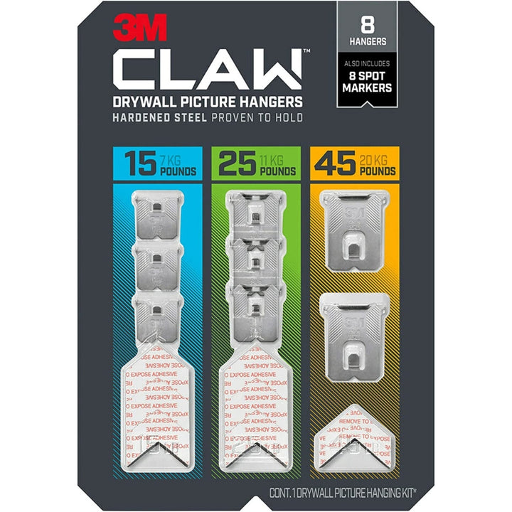 3M Claw Picture Frame Hooks with Marker, Assorted 