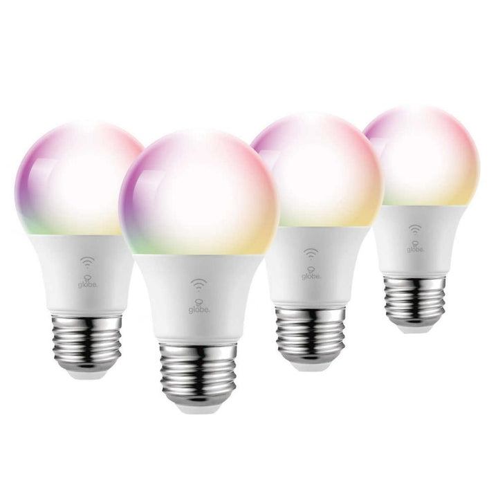Globe Electric - 4 A19 Smart Wi-Fi Multicolor LED Light Bulbs