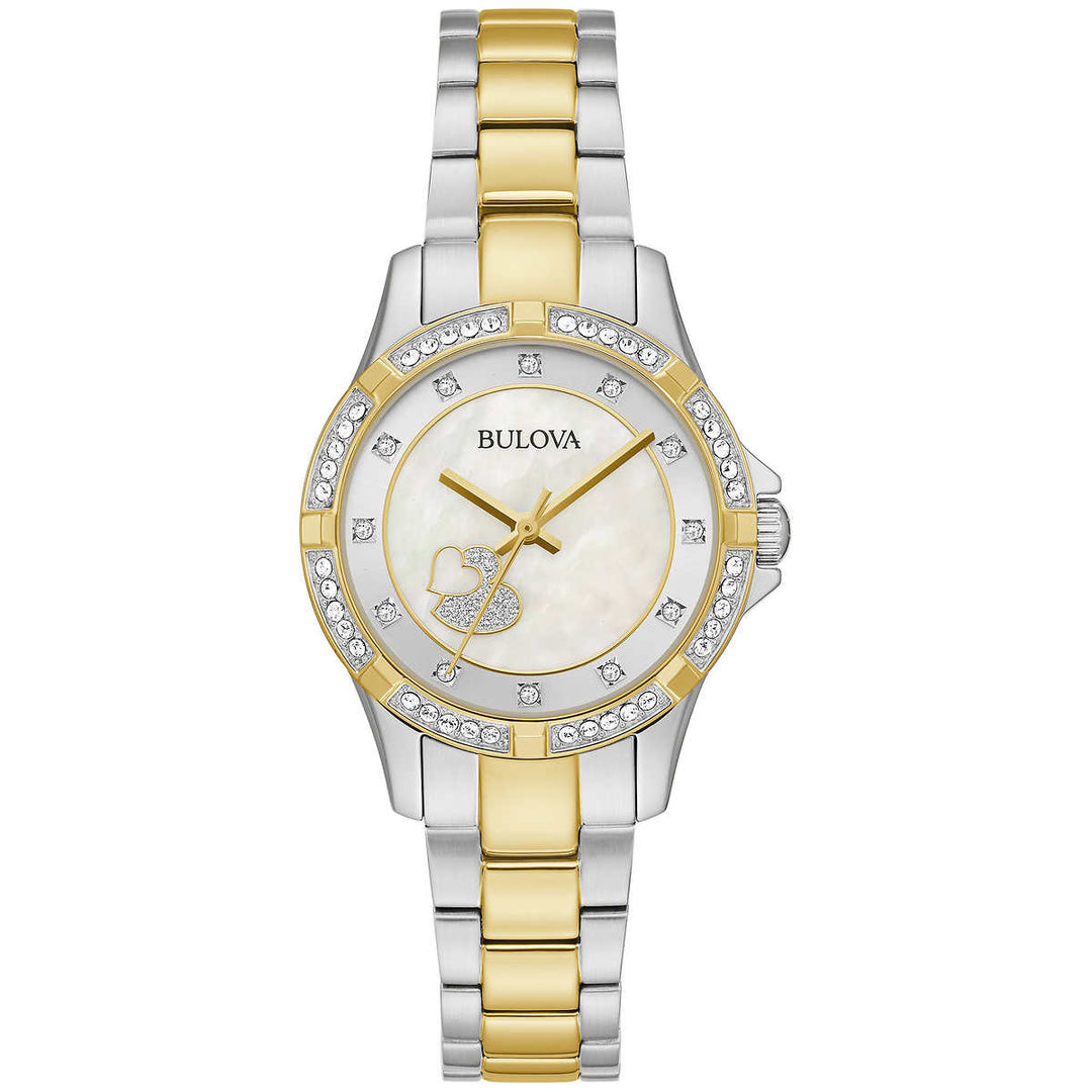Bulova - Women's Crystal Watch with Mother-of-Pearl Dial 