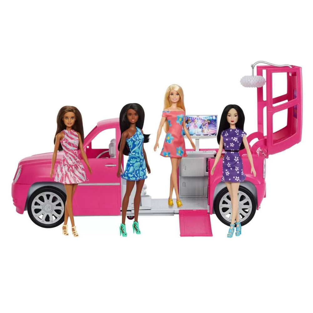 Barbie - Playset avec 4 poupées et véhicule limousine