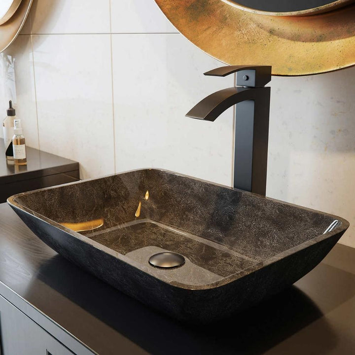 Vigo - Robinet de salle de bain pour lavabo vasque Duris en noir mat