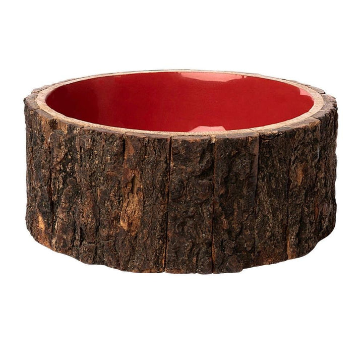 Country Living - Set of 2 Wooden Dog Bowls - Rustic Style