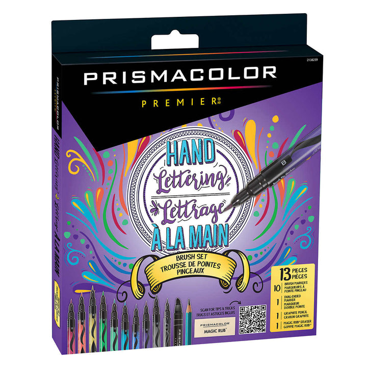 Prismacolor - Lettering Brush and Marker Set, 13 Pieces