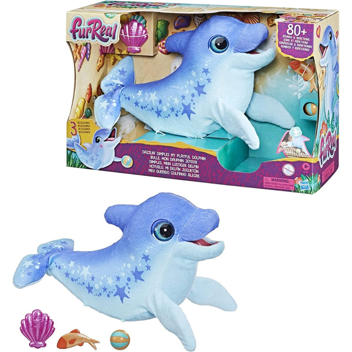 Hasbro - FurReal - Dazzlin' Dimples My Playful Dolphin, 80 Sounds and Reactions 