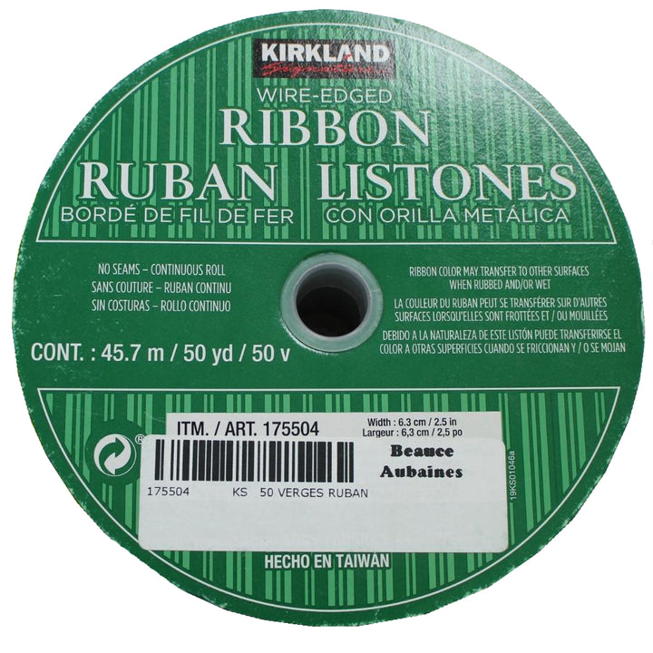 Kirkland Signature - Wire Edged Christmas Ribbon