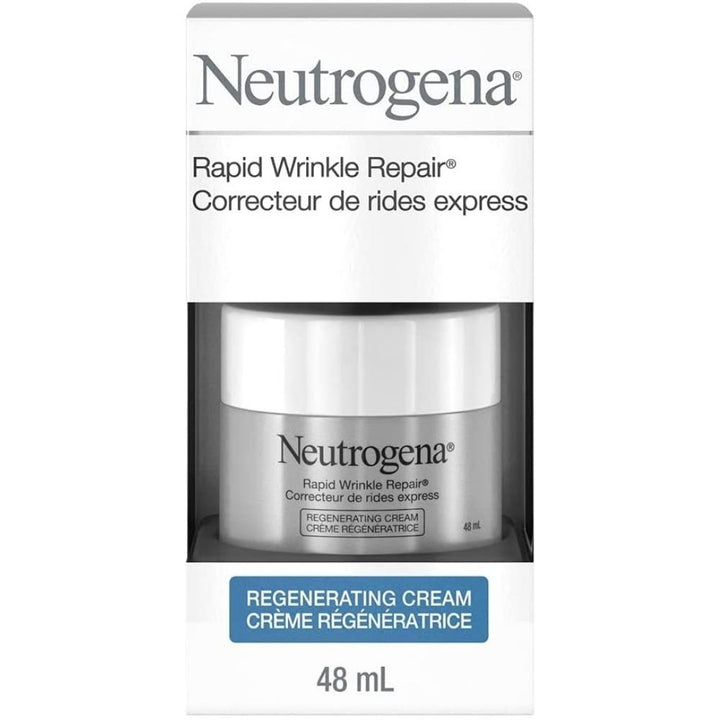 Neutrogena Anti-Aging Retinol Cream for Face and Eyes, Fast Moisturizing Wrinkle Care, 2 x 48ml 