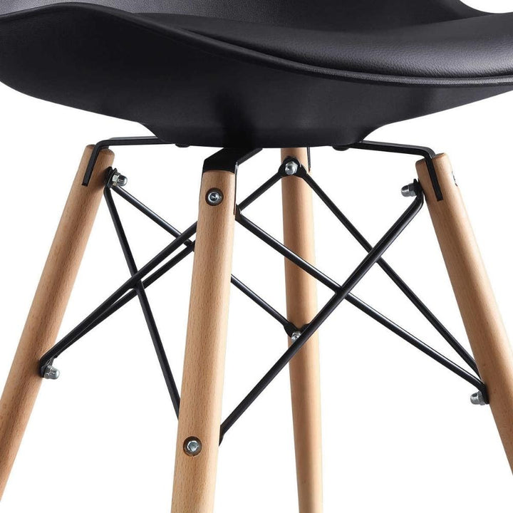 Eiffel - Ensemble de 2 chaises d'appoint capitonnées en cuir