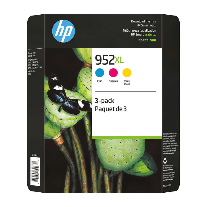 HP - Tri-color ink cartridge (N9K30BN) - set of 3 - 952XL 