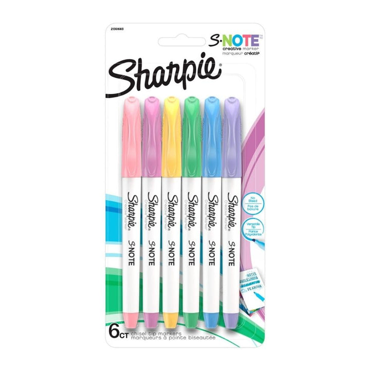 Sharpie - Marqueurs créatifs S-Note, couleurs assorties, pointe biseautée