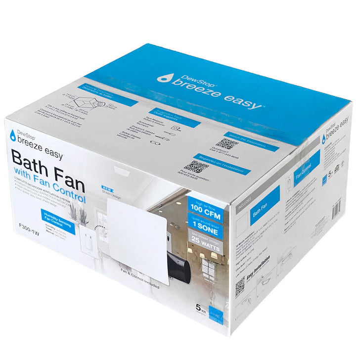 Breeze Easy - 100 CFM / 1 Sone Humidity Sensing Bathroom Fan