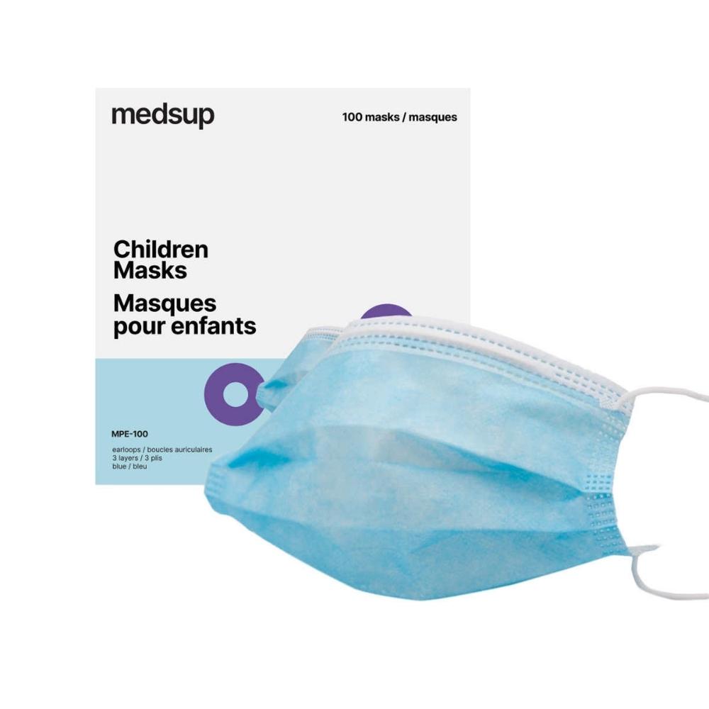 medsup - Masques Jetables à 3 couches pour enfants - 100 unités