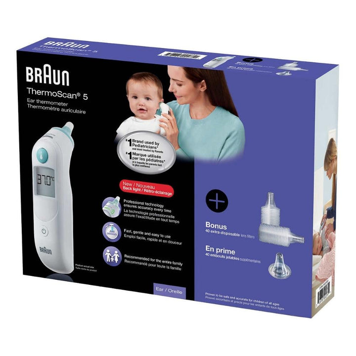 Braun ThermoScan 5 Infrared Ear Thermometer with Backlight