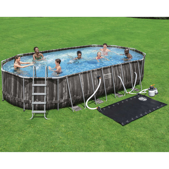 Bestway - Power Steel Oval Above Ground Pool with Solar Heater