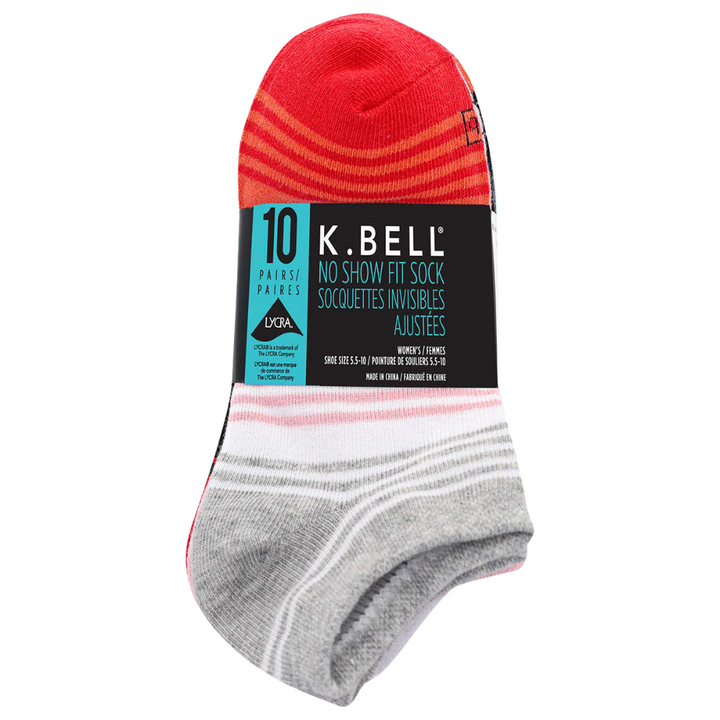 K.Bell - Chaussettes invisibles pour femme, paquet de 10