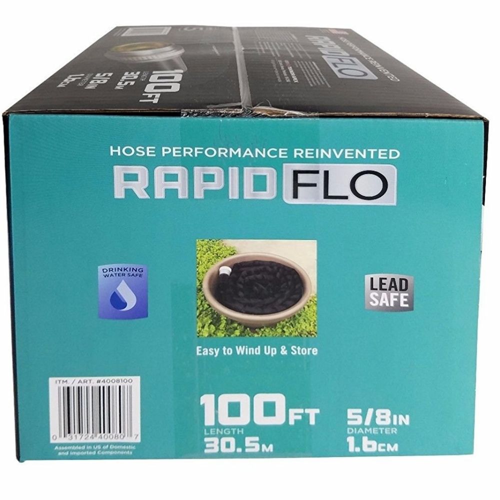 Rapid Flo Lightweight Heavy-Duty Kink Resistant Garden Hose with Flow