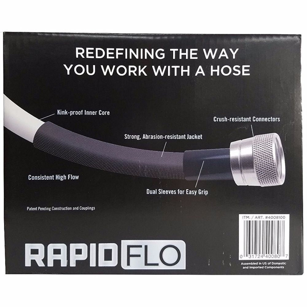 Rapid Flo Lightweight Heavy-Duty Kink Resistant Garden Hose with Flow