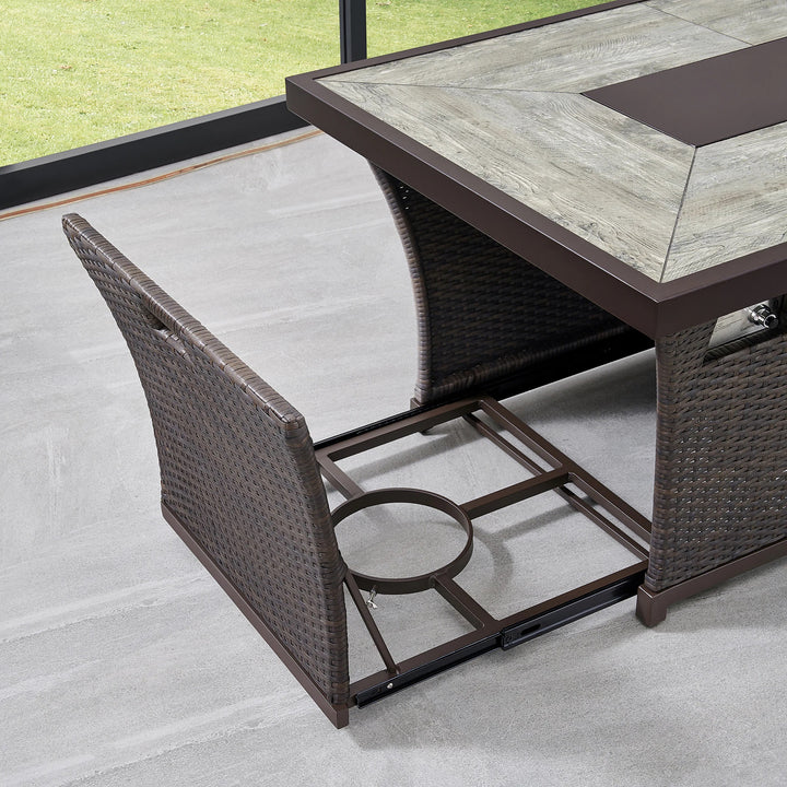 OVE - Outdoor set with “Barcelona” fire pit table